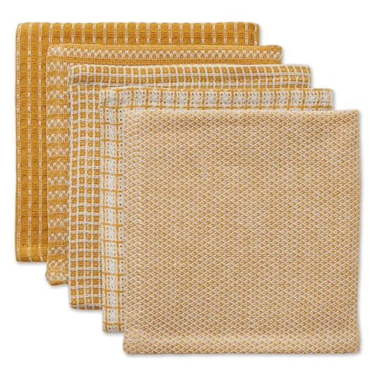 DII&#xAE; Honey Gold Mixed Pattern Dishcloths, 5ct.